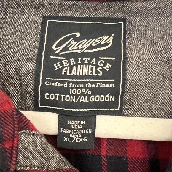 Grayers Heritage Flannels in Red and Black - Picture 2 of 2